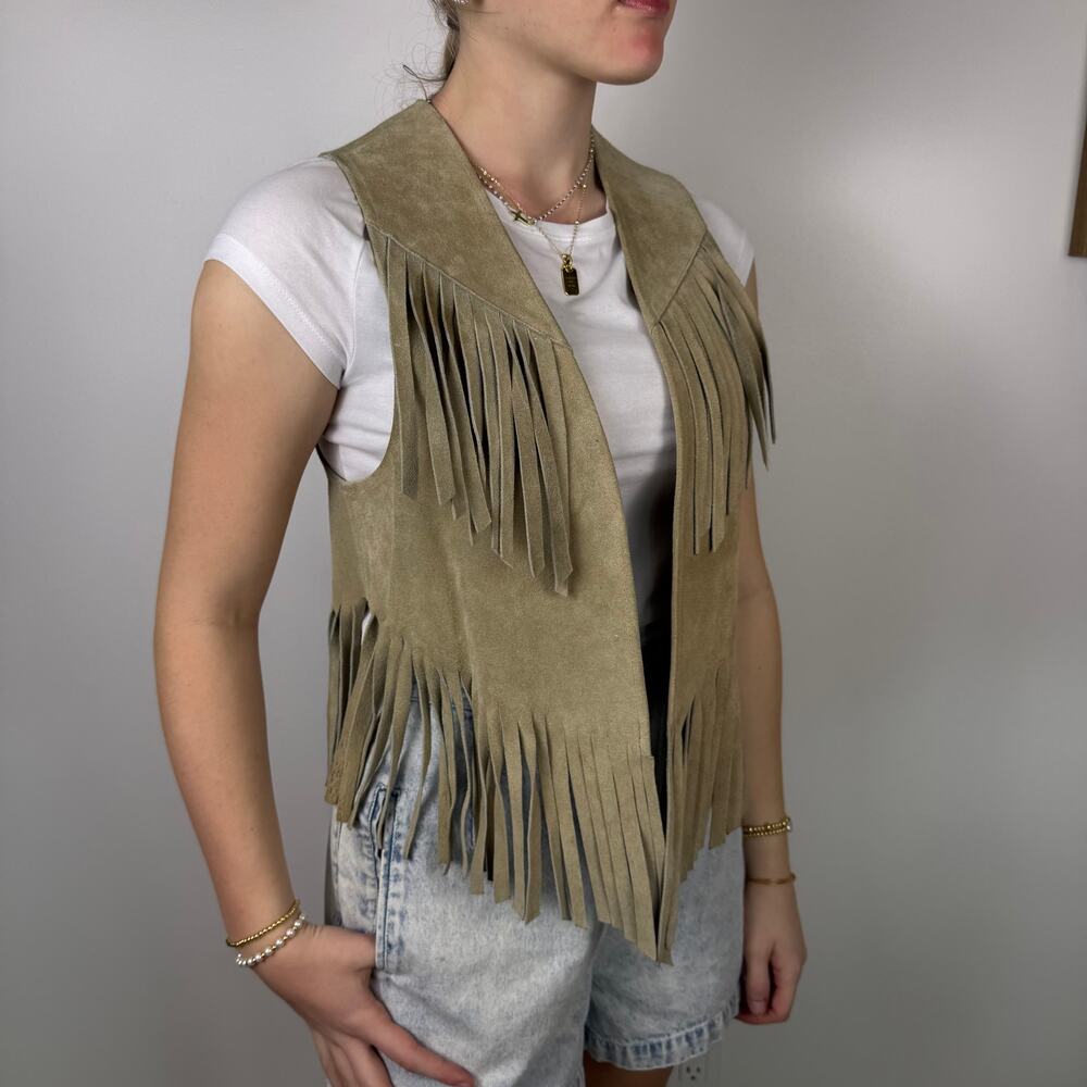 VINTAGE 80S CURRANTS LEATHER VEST M - Picture 1 of 8